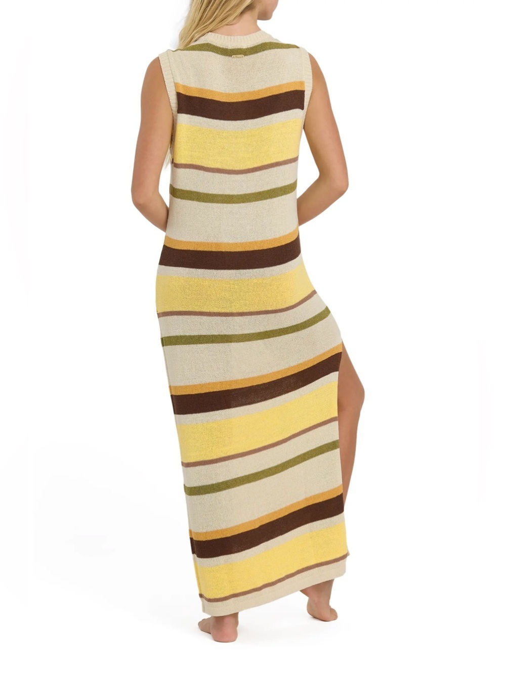 Billabong Striped Knit White Cap Sweater Maxi Dress - Picture 11 of 11